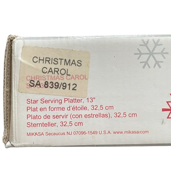 MIKASA Serving Platter 13” Etched Crystal Star Christmas Carol - Picture 6 of 8